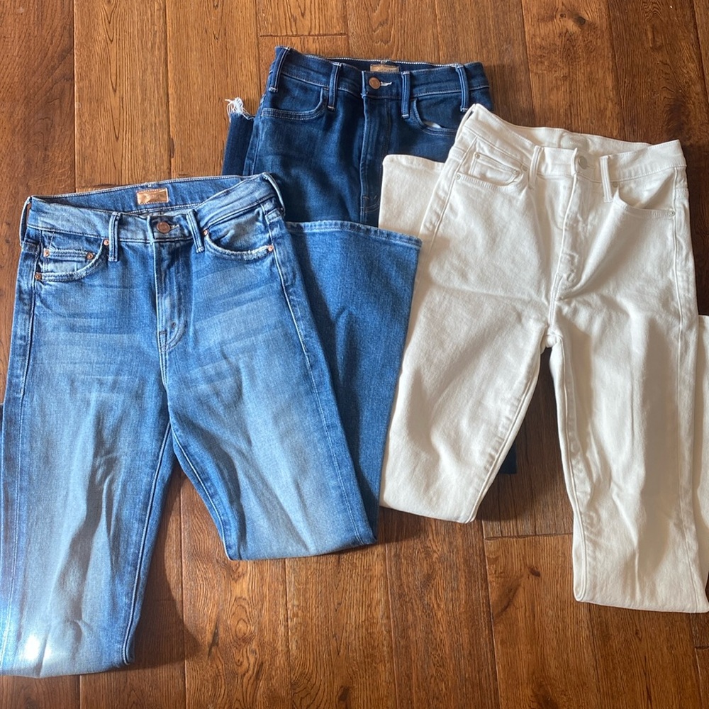 Three pair of Size 24 Mother denim jeans
